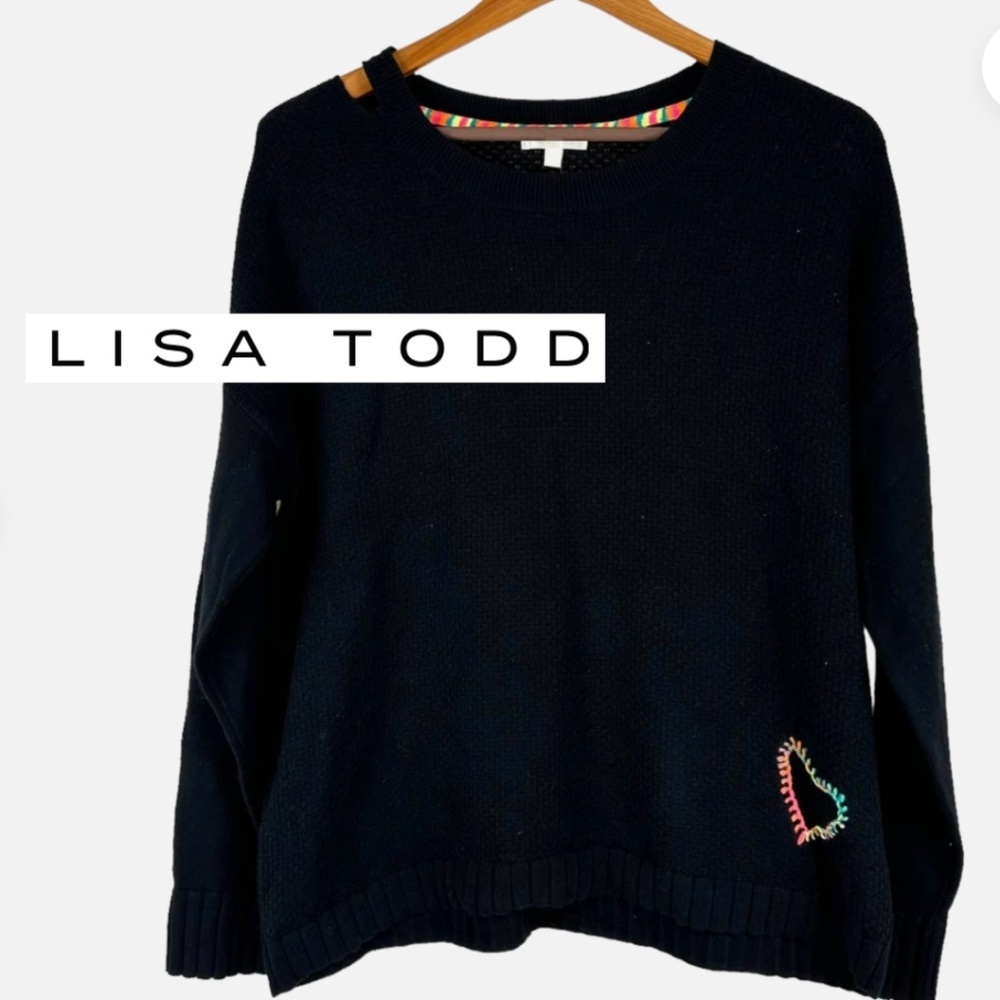 Lisa Todd Lover embroidered heart sweater, Med, CB2347 - Picture 1 of 5